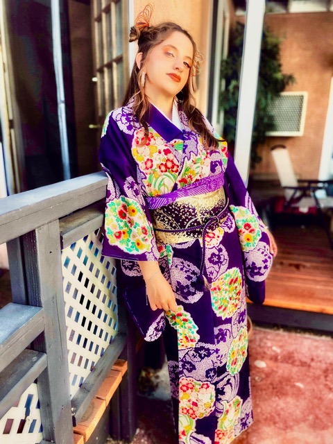 振袖撮影（紫）ロサンゼルス